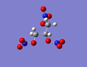Figura 1. Estructura molecular de la nitroglicerina.